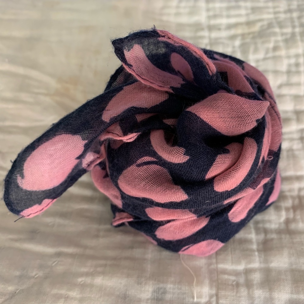Navy & Pink Heart Scarf
